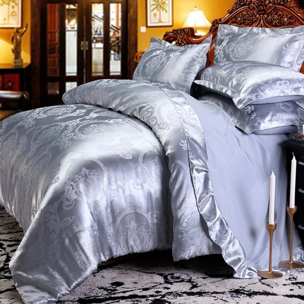 Прямая поставка роскошные свадебные комплекты постельного белья жаккард