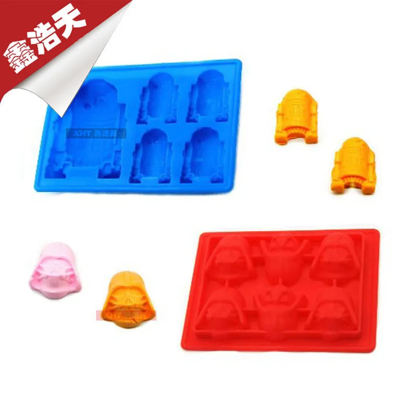 DIY 8pcs/set Star Wars Ice Tray Silicone interstellar Mold Ice Cube Ice grid robot Cream Makers Chocolate lattice Fondant Mould