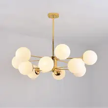 Скандинавский постмодерн креативный молекулярный стиль люстра Волшебная фасоль стеклянный шар ветка Растяжимая железная лампа