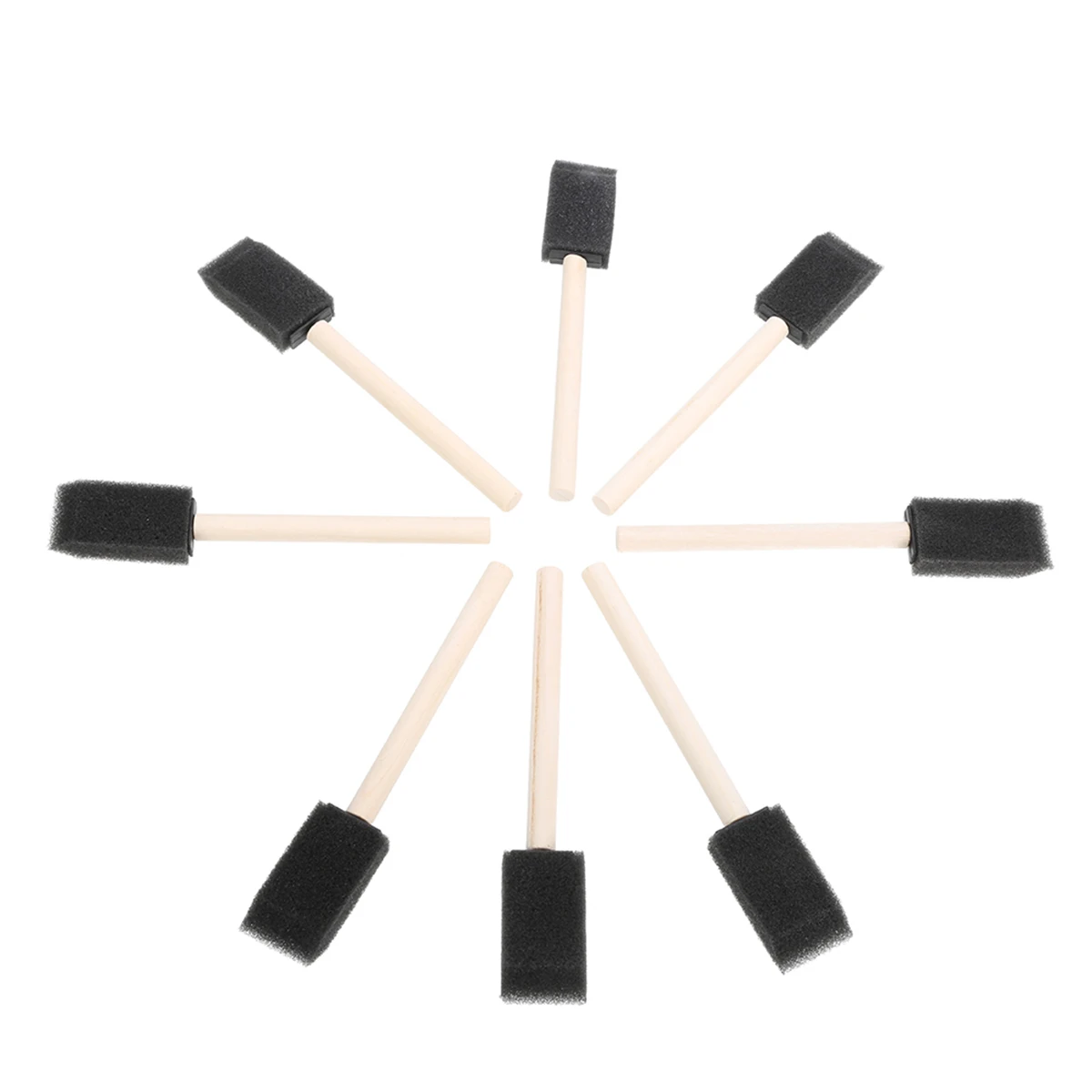 20pcs/lot Foam Sponge Brushes Wood Handle For Painting Drawing Finishing Art Craft Tool Watercolor Oil Stain Supplies