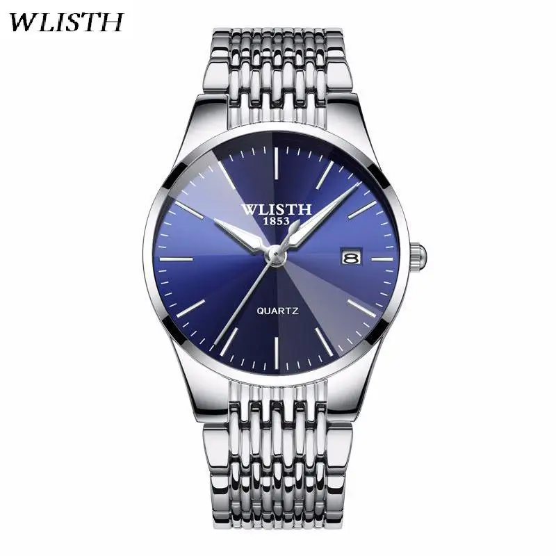 

WLISTH Steel Strap Couple Watch Calendar Quartz Watches For Men Fashion Luxury Women Wristwatch Luminous Pointer Time Jewelry