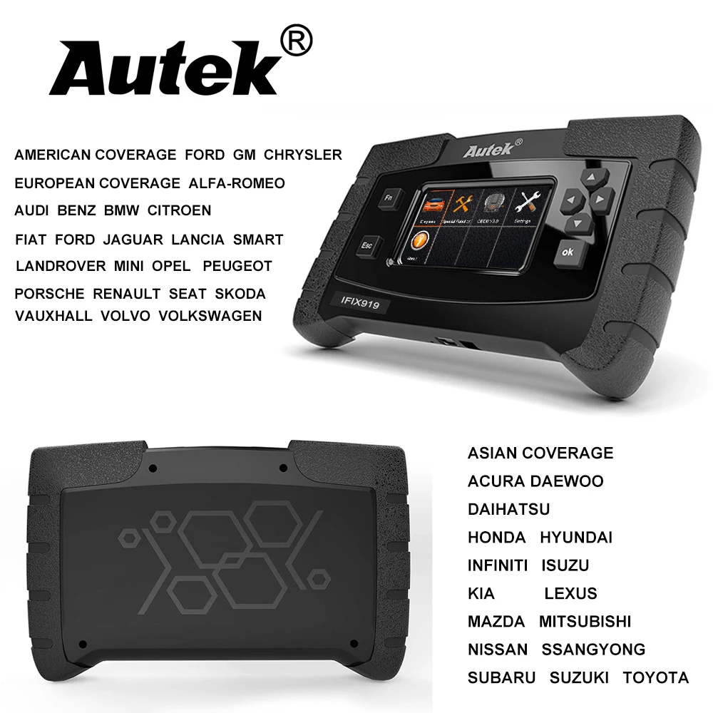 Autek IFIX919 полная система OBD2 автомобильный сканер ECU SRS SAS ABS кровотечение EPB сброс масла ODB2 OBD 2 диагностический инструмент Бесплатное обновление