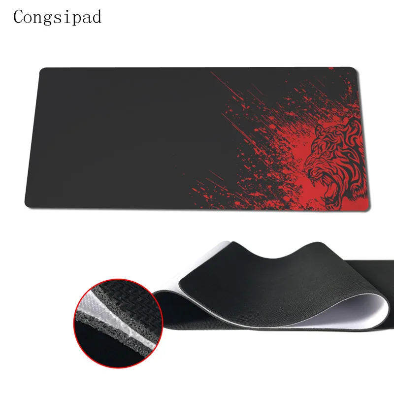  Congsipad Tiger Head Mouse Pad with Edge Locking 90x40 Tiger Mouse Mat Pad for csgo/league of legen