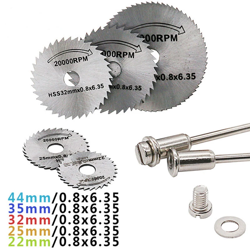 

6 pcs HSS 22 /25 /32 /35 /44mm+2 mandrel Circular saw blades for dremel ratory tools dremel tools dremel accessories A27