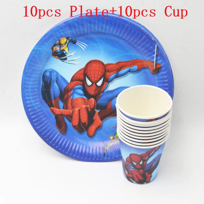 

20pcs/set Plate/Cup Spiderman Birthday Decoration accessories favors supplies spiderman party plates spiderman party cups