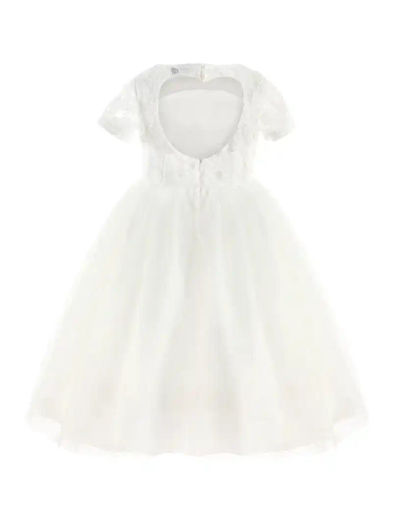flower girl dresses with heart shaped back