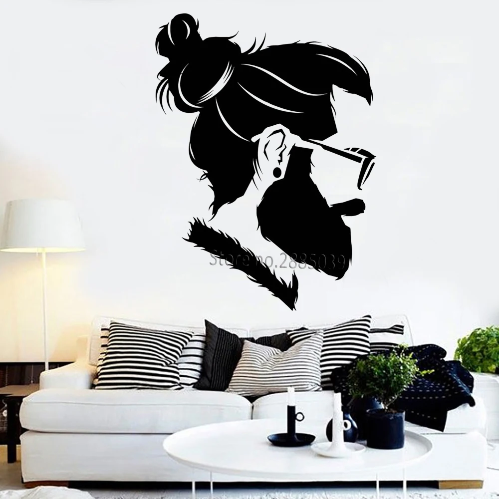 Прохладный Человек Парикмахерская Shopwindow наклейки виниловые на стены наклейки Hipster Мода парикмахер Настенный декор фрески салон стиль дизайн LC984