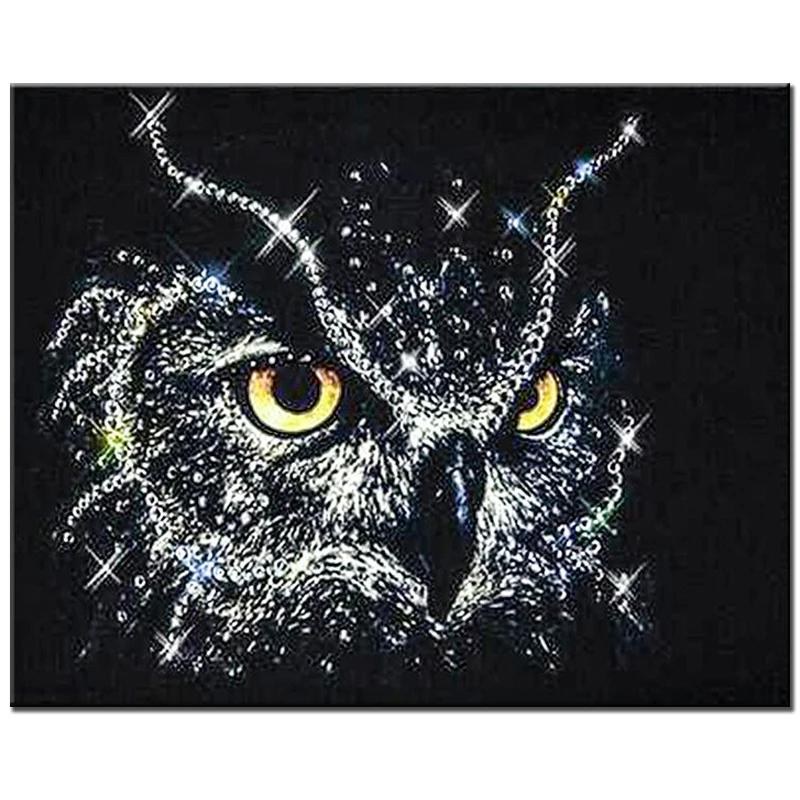 Image Black Owl Patterns Rhinestones 5d Diy diamond embroidery kits crystal diamond painting 3D full round drill picture room newdecor