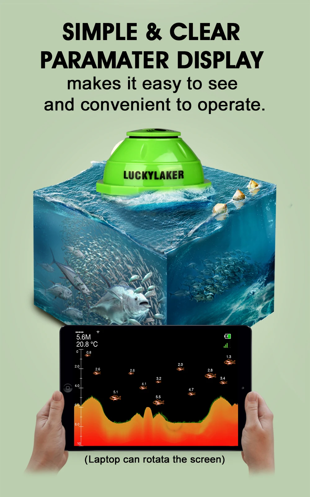 LuckyLaker FF916 WiFi Wireless Fish Finder Russian Sonar Fishfinder Fish Detect Device For IOS Android Phones04