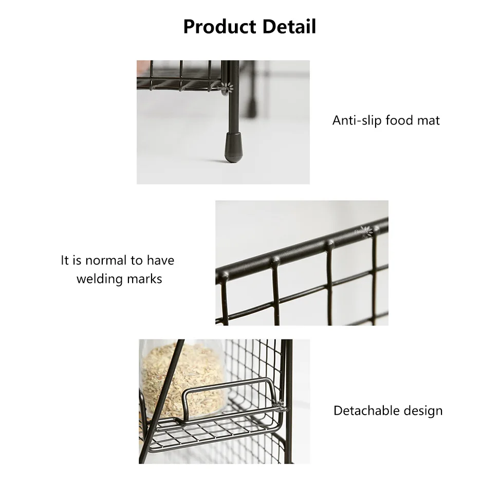  Folding Iron Storage Shelf Rack for Cosmetics Kitchen Bathroom Storage Shelves Bonsai Pot Display S