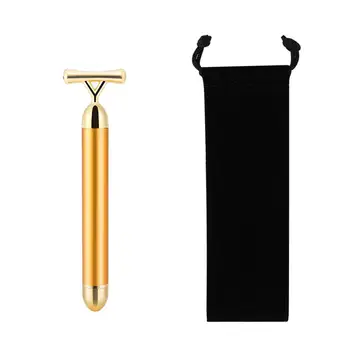 

24K Golden Slimming Facial Massager Eye Skin Tightening V Face Micro-current Massager Tightening an-ti Wrinkle Bar Face Tool