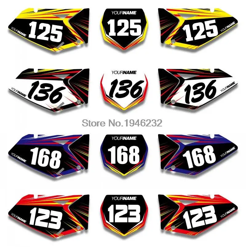 

Custom Number Plate Backgrounds Graphics Sticker & Decals For SUZUKI RMZ250 RMZ 250 2007 2008 2009