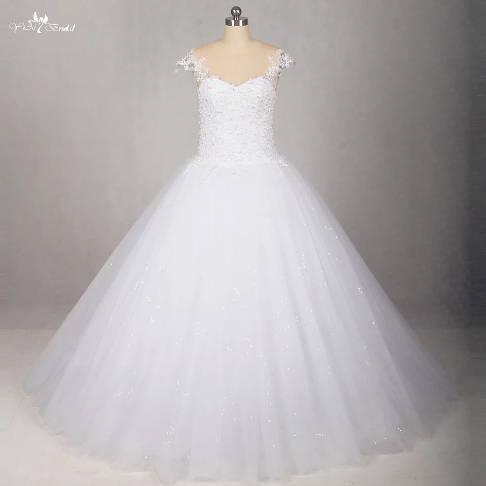 Rsw1167 реальные фотографии yiaibridal пол Длина Кепки рукава Вырез сердечком Белый Свадебные платья