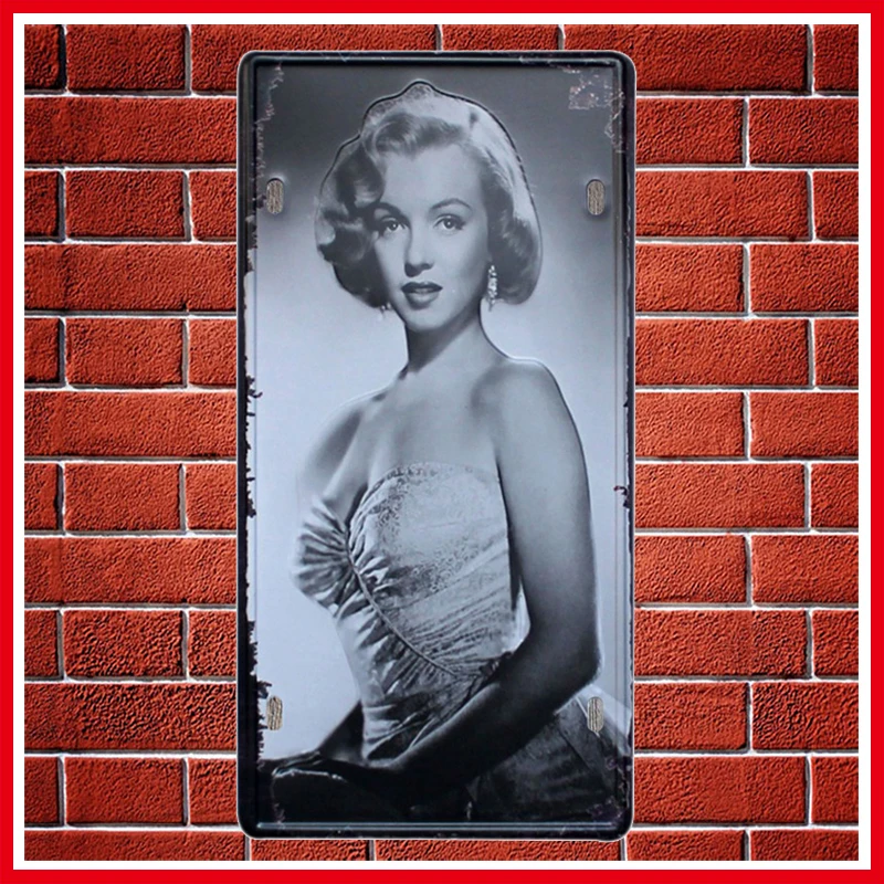 

New Marilyn Monroe Car Metal License Plate Vintage Home Decor Tin Sign Bar Pub Garage Decorative Metal Sign Art Painting Plaque