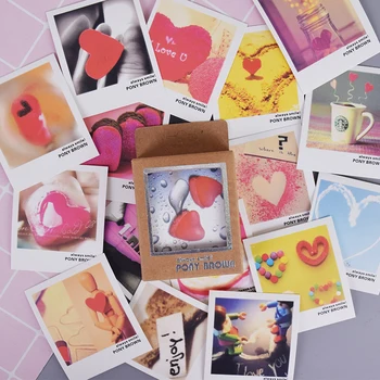 

40 pcs/lot Dear Love heart mini message cards thank you card festival greeting postcard kids gift