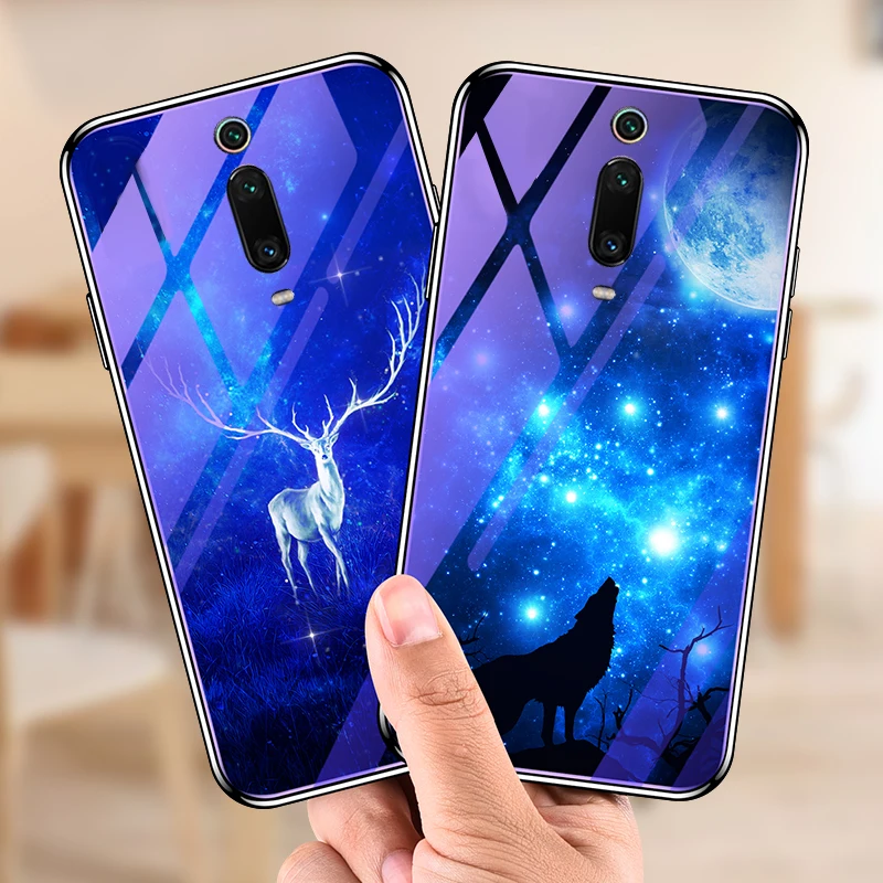 

Tempered Glass Case For Redmi K20 Pro 7A Y3 Note 7 6 5 4 4X Soft Silicone Frame Phone Cover For Xiaomi Mi Play 9 SE 8 A2 Lite 9T