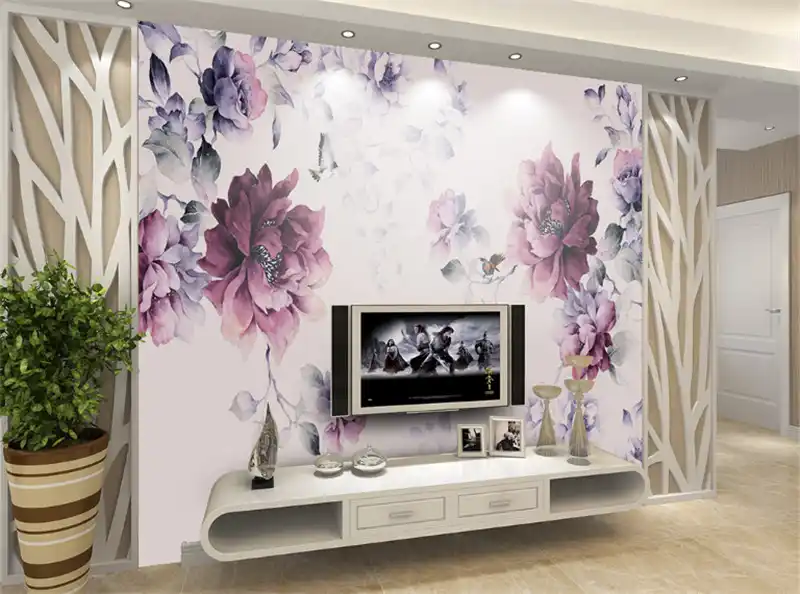 Detail Feedback Questions About Flower Wallpaper Black And Purple Flower Wallpaper Black And Purple Photo Wall Murals S Bedroom Home Decor Ideas