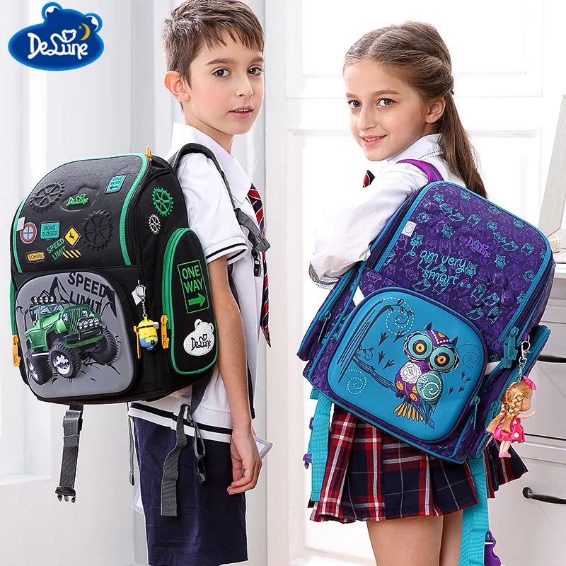 

2018 3D Cartoon Owl School Backpack for Girls Boys Students School Bag Children's Orthopedic Backpacks mochila infantil