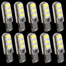 10 шт. T10 W5W 6 SMD светодиодный водонепроницаемый светильник на танкетке из силикагеля 194 2825 WY5W силиконовая оболочка автомобильная лампа для чтения
