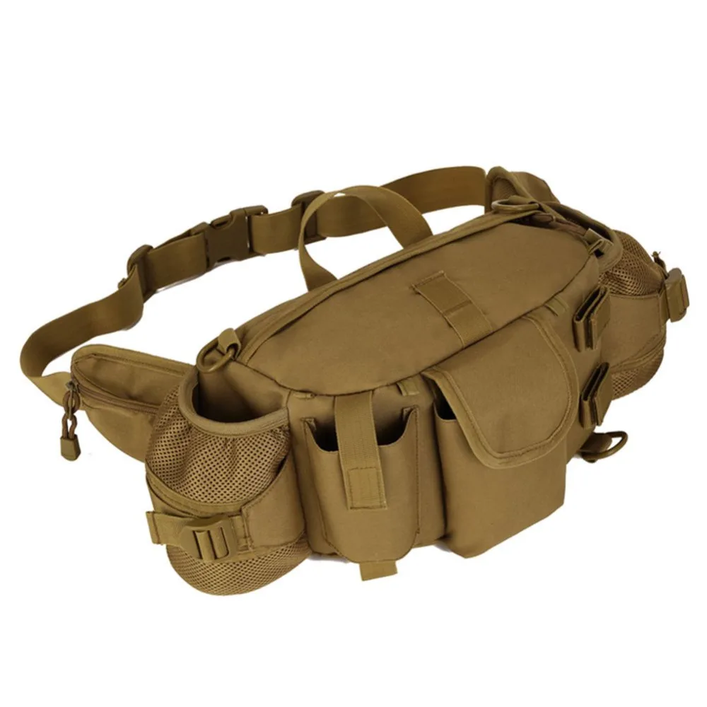  Double Water Bottle Men Nylon Waist Sport Bag Belt Tactical Military Travel Hiking Pack Camping Tac