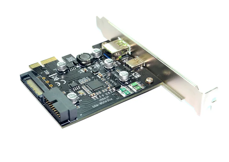 PCI-e для USB3.1 Тип-C Riser Card PCIe для USB-C 2.4A быстро Зарядное устройство с 19PIN спереди USB шахтер расширения адаптер 5G PCI-Express