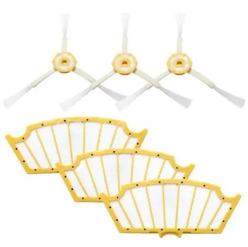 

6 Pc/lot side brush +filter kit replacement for Irobot Roomba 500 527 528 530 532 535 540 555 560 562 570 572 580 581 590