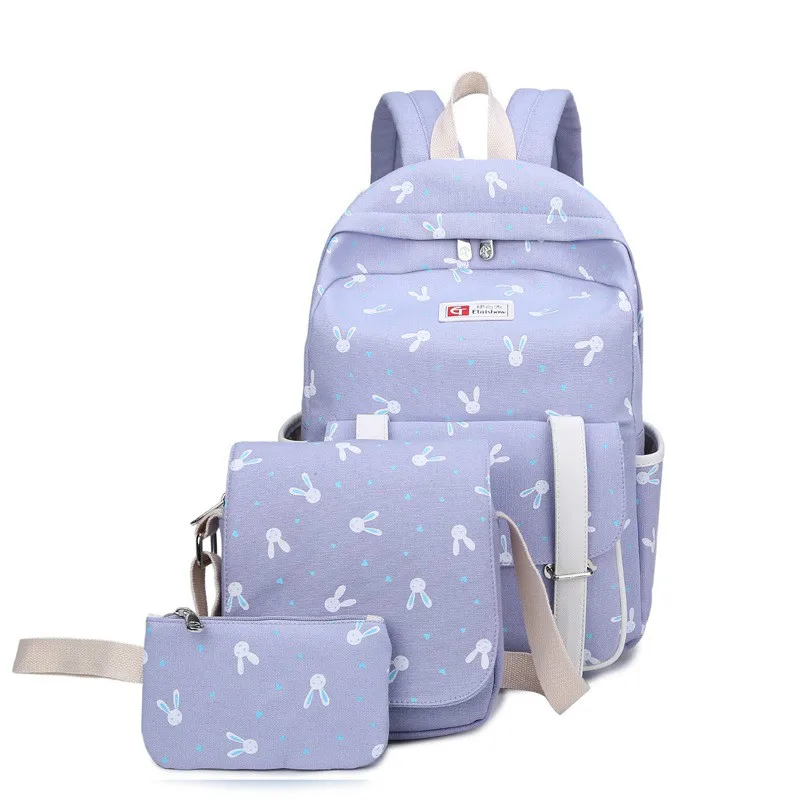

Women Printing Backpack 3pcs set fashion School backpacks Teenagers Girls Canvas school bags Ladies laptop bag Backpaks mochilas