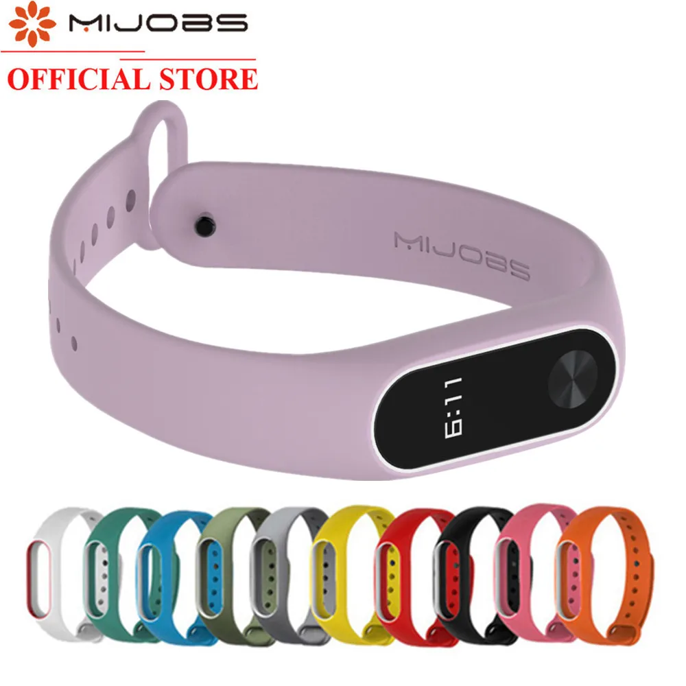 Ремешок Mijobs для Mi Band 2 силиконовый браслет аксессуары смарт браслета mi band2 черный