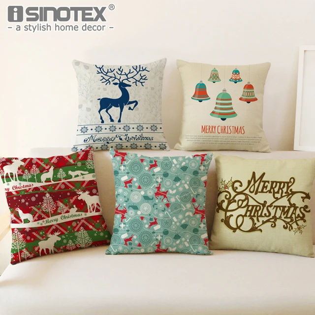 Linen Katun Kain Flanel Sarung Bantal Kasus Linen Katun Kain Flanel Sarung Bantal Kasus Hadiah Natal Dekorasi Sofa Ruang Tamu