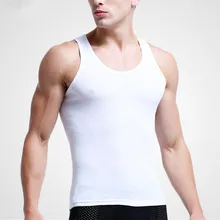 Мужское бесшовное нижнее белье из хлопка, мужская безрукавка, жилет, мужские майки
