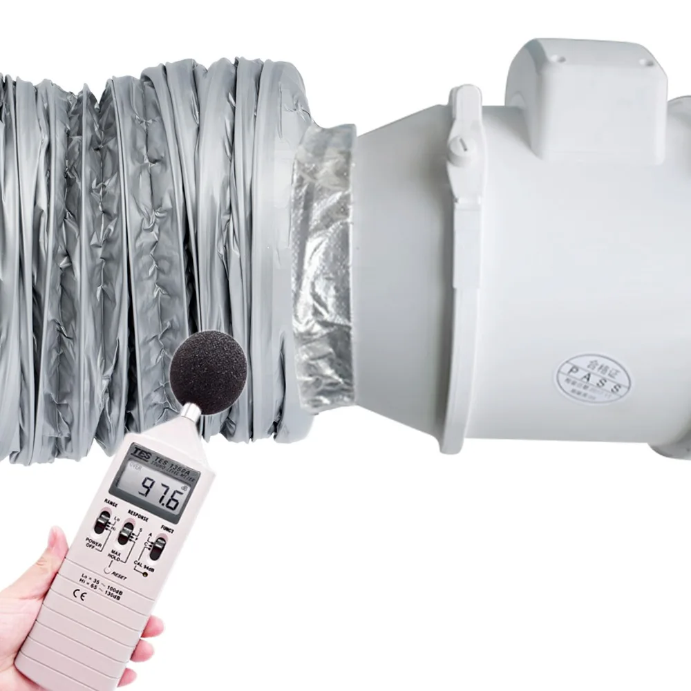 1,2 2,5 5 м глушитель вентилятор воздуховод низкий уровень шума Гибкая вентиляция воздуховод алюминиевый воздуховод шланг для экстрактора вентилятор кондиционер