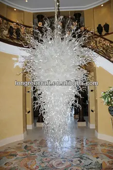 

Large White Chihuly Style Hotel Loving Room Art Glass Chandelier Lightings
