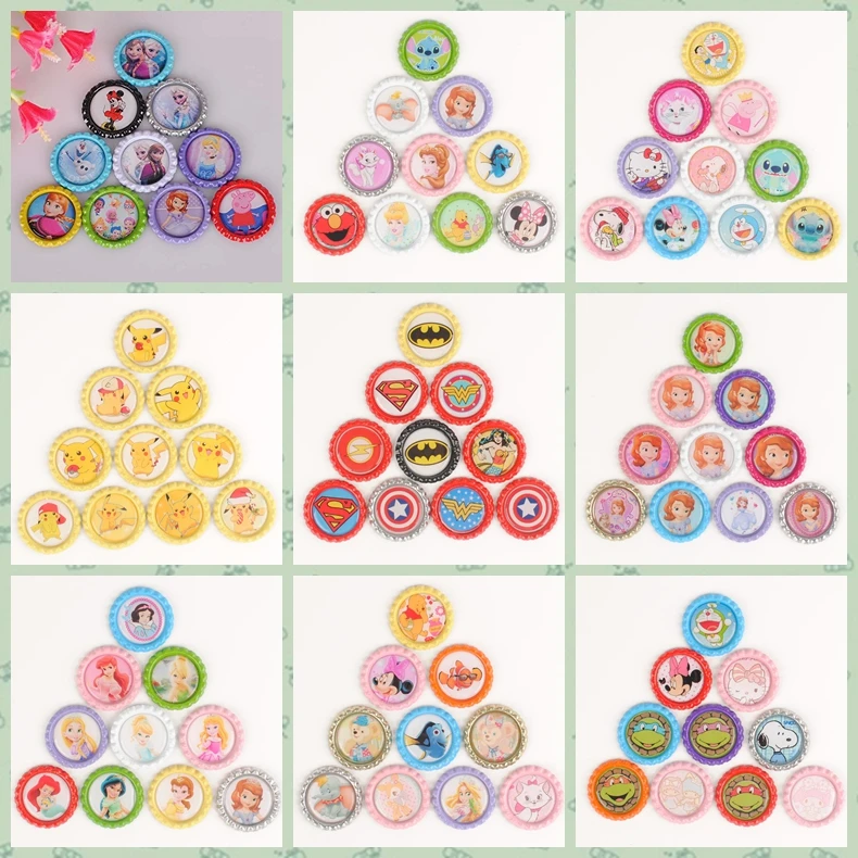 

New Arrivals lively picture DIY hairbow Bottle cap set, fixed10pcs /lot free shipping