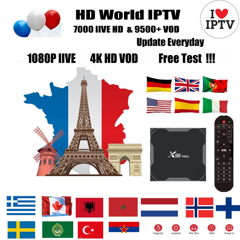 

Europe M3U IPTV Subscription Spain IPTV Portugal France UK German Arabic Dutch Sweden French Poland Android Enigma2 Smart TV PC