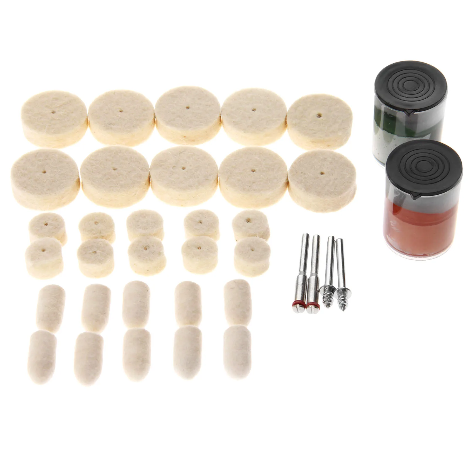 36Pcs Dremel Accessories Polishing Pad Soft Felt Buffing Burr Polishing Wheels Brushes Kits for