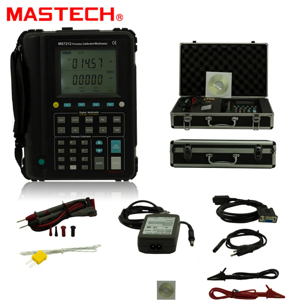 Digital Multimeter USB RS232 Mastech MS7212 Process Calibrator Voltmeter Ammeter Ohmmeter Thermometer Frequency Diagnostic-tool |