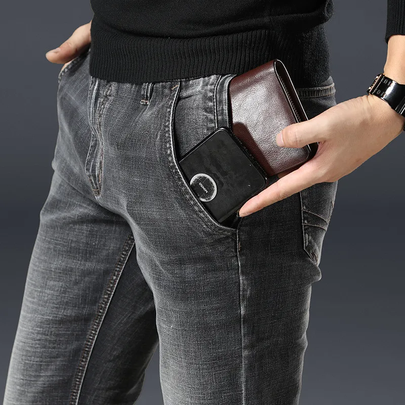 

Mens Regular Fit Jeans Clothing Plus Male Autumn Elastic Stretch Denim Straight Leg Classic Cowboy Pants Big Size 44 46 48,992