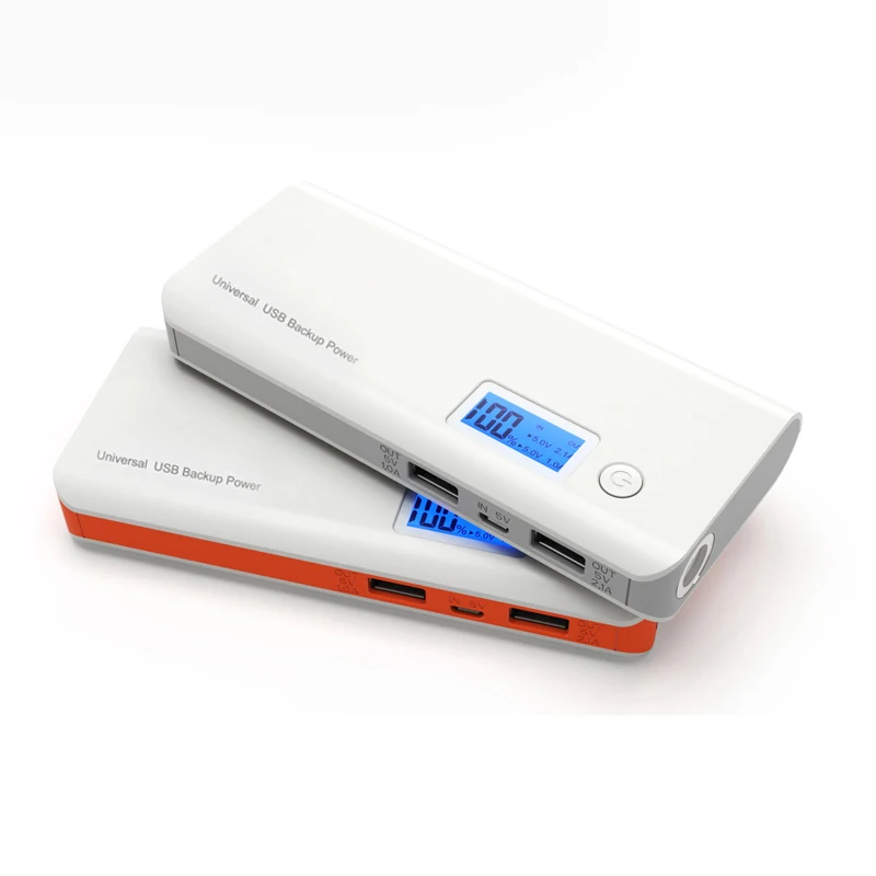 DCAE Real 12000mAh Power Bank Dual USB LCD LED 18650 Battery portable Charger For Xiaomi Huawei smartphone