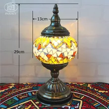 Винтажный богемный стиль Турецкая романтическая настольная лампа Средиземноморское стекло ручной работы настольная лампа для спальни кафе бар магазин прикроватная