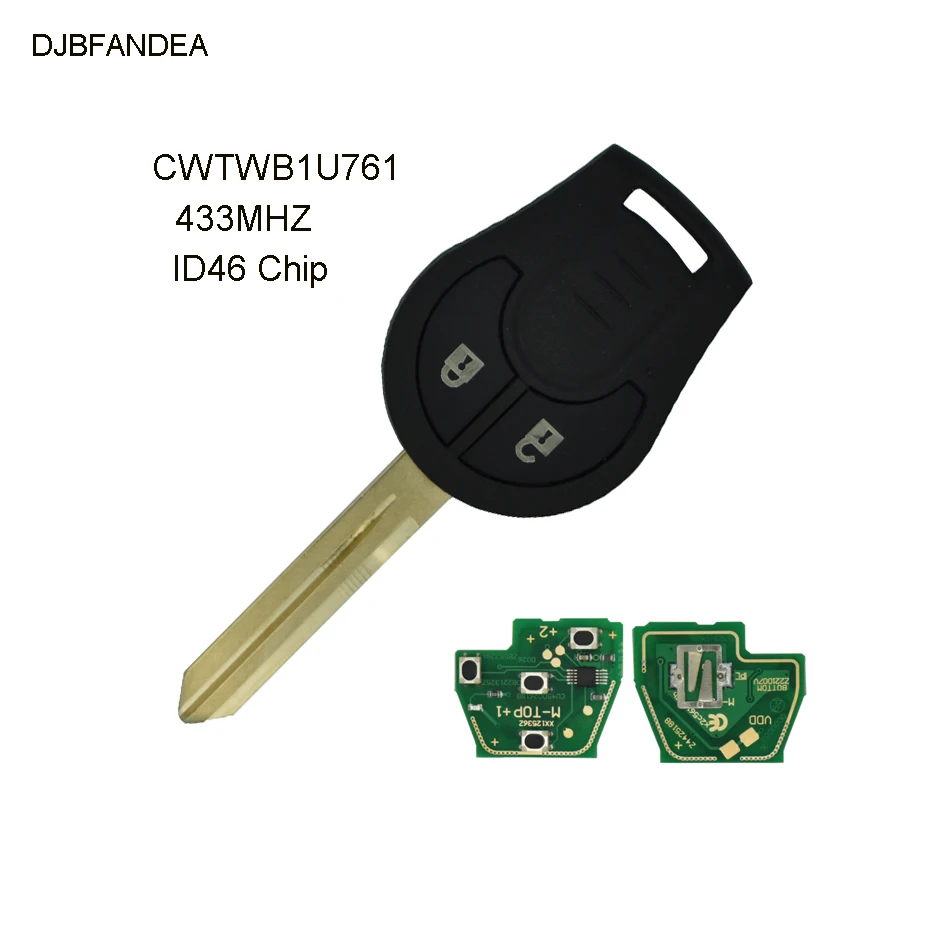 

DJBFANDEA Car Remote Key for NISSAN CWTWB1U761 Juke March Qashqai Sunny Sylphy Tiida X-Trail 433MHz