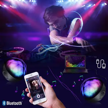 

Kuulee Mini Portable LED Colorful Wireless Loud Stereo Sound Bluetooth Speaker with Remote Control for iPhone Samsung