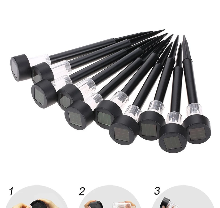 Luzes ao ar Movido a Energia Lâmpada à Prova Água sem Fio Solar Caminho Livre Jardim Dwireless Led Gramado Lâmpadas Paisagem Quintal Lanterna 10 Pçs 14 Lâmpadas solares