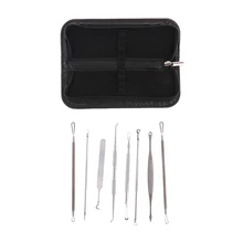 8 шт. с сумкой из нержавеющей стали набор для удаления черных точек Профессиональный инструмент для удаления угрей