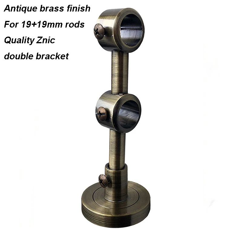 

Eco-friendly plating process O-shape design quality double metal Znic bracket for 19+19mm(3/4-IN+3/4-IN) dia. double rods/poles