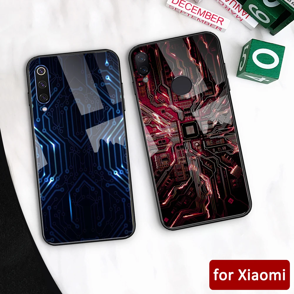 Чехол для xiaomi redmi note 7 стеклянная задняя крышка чехол с чипом mi 5 6 6x Note Mi Max 3 play K20