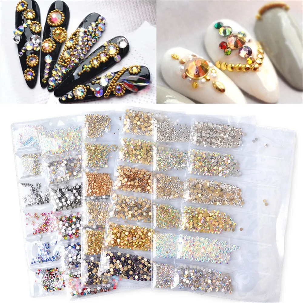 

1440pcs Colorful Clear Nail Rhinestones Zircon Nail Art Micro Crystal Mini Conical Manicure Decorations