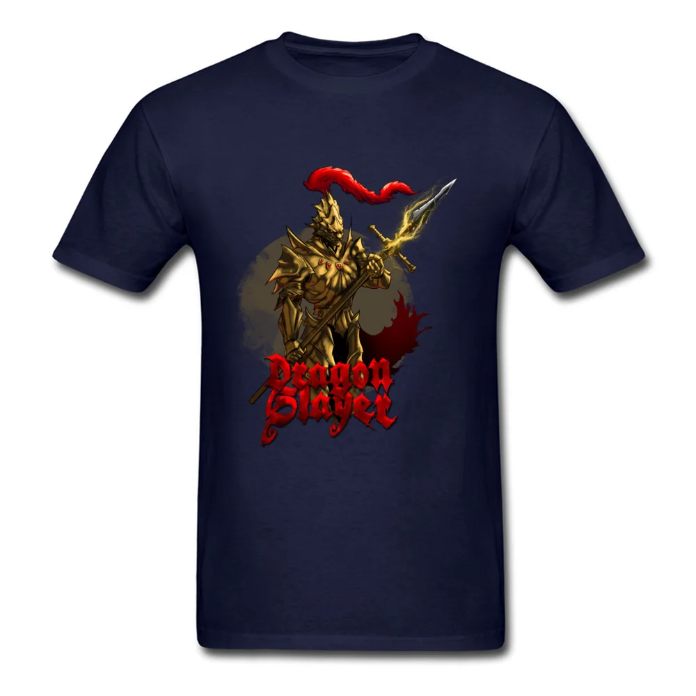 Dragon Slayer Ornstein Tops T Shirt Newest O-Neck Hip hop Short Sleeve 100% Cotton Men T Shirt Geek Tshirts Wholesale Dragon Slayer Ornstein navy