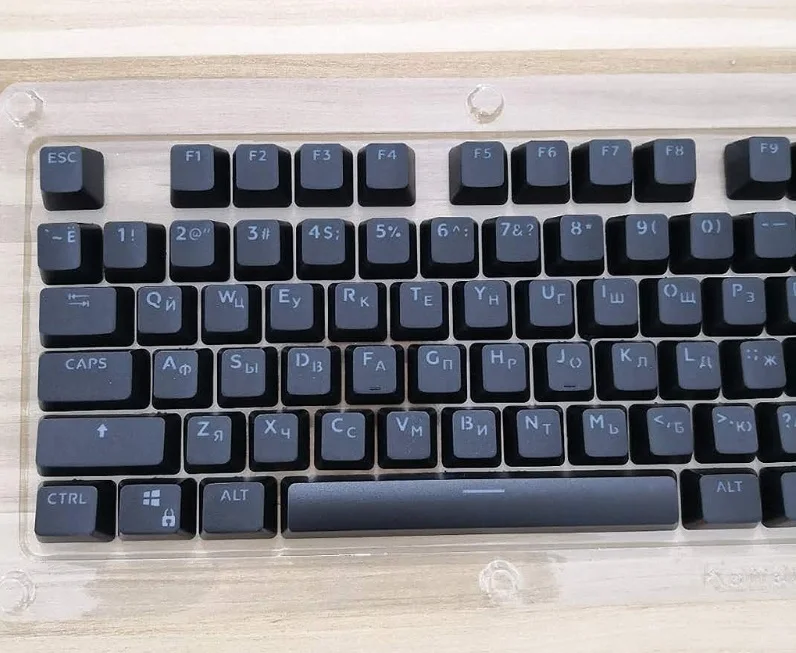 104 колпачки русская полупрозрачная подсветка для вишневого клавиатура MX Переключатель - Цвет: Черный