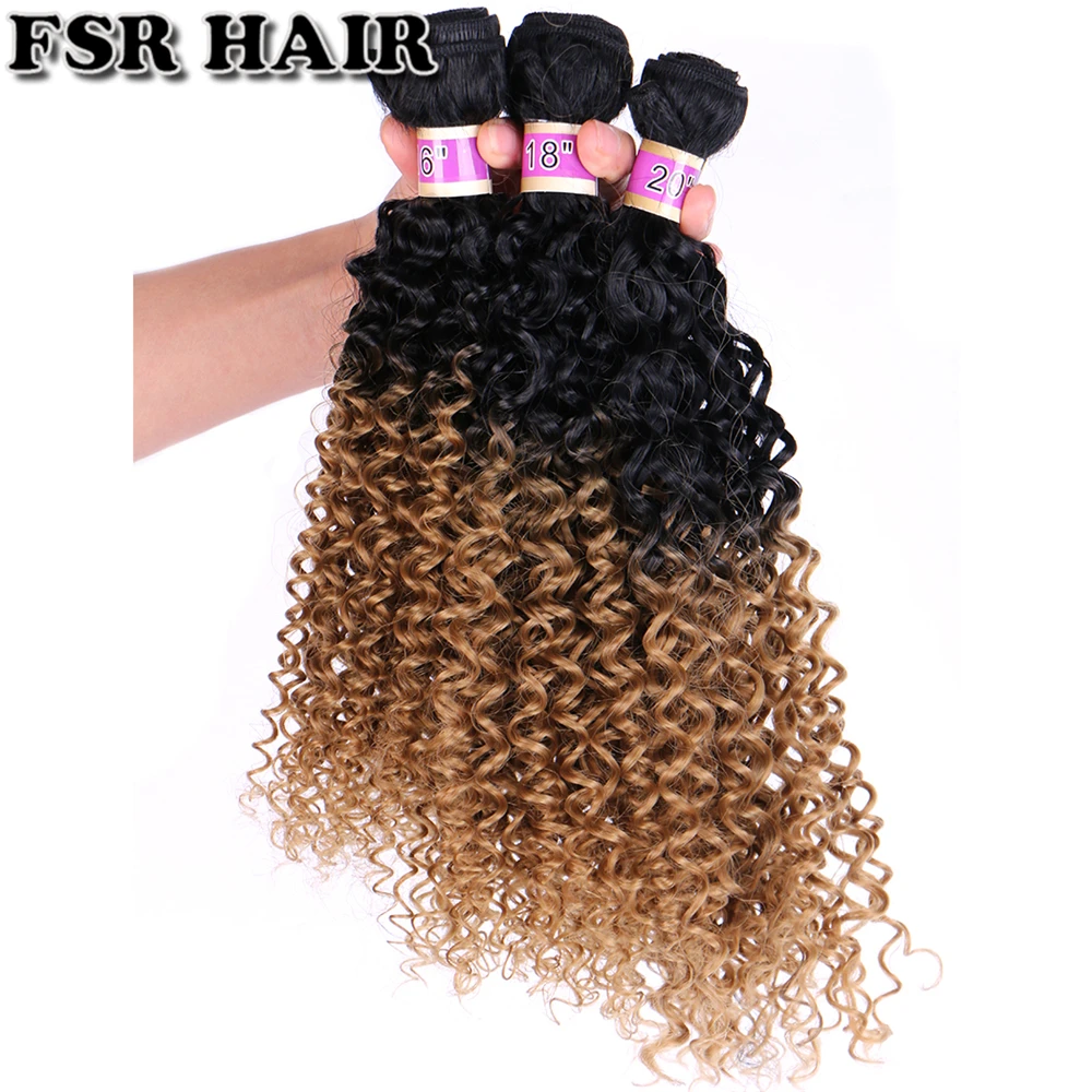 Afro Crespo Encaracolado Ombre Cor do Cabelo Preto para Verde 16 18 20 & 22 Disponível 70 G/peça Extensão do Cabelo Sintético 11 ombre cor 16