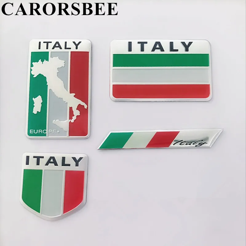 

3D Aluminum alloy Italy Italian National Flag Car sticker Car-styling Auto Badge Emblem Decal For alfa romeo giulietta 147 159